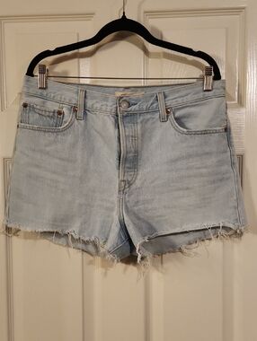 Levi's Light Blue Distressed Cutoff Jean Shorts